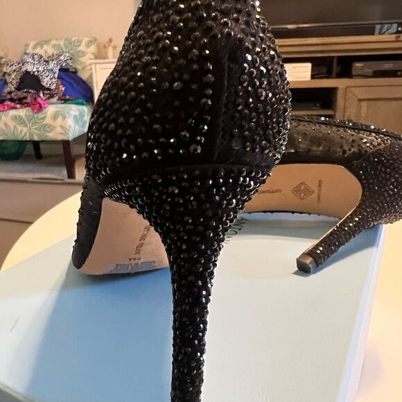 Antonio Melani Marina Black Rhinestone Heels - Picture 14 of 15